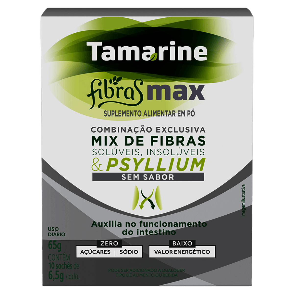 Tamarine Fibras Max Mix de Fibras Solúveis, Insolúveis e Psyllium Sem Sabor 10 Sachês 6.5g - Imagem 1